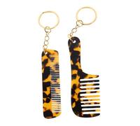 BESTYASH Llavero Peine Acetato 2 Piezas Mini Compacto Estampado De Leopardo Para Mujer y Peluquero Uso Diario Viaje Peines Para Cabello Grueso Ondulado Rizado