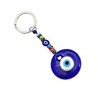 BESTYASH Llavero turco de ojo malvado hecho de perlas azules, estable y duradero, perfecto para cumpleaños y días festivos, protege contra las influencias del mal para el hogar y el jardín