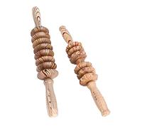 BESTYASH Masajeador de Salud Rodillo de Masaje 2 Palos de Madera Ajustables Silenciosos para Relajación Muscular Uso Diario Herramienta Multifuncional