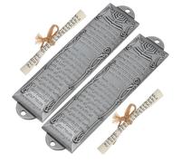 BESTYASH Mezuzá Religiosa de Metal Vintage 132 Mm 2 Piezas con Símbolos Judíos, Decoración para Puerta y Hogar, Adorno Metálico para Mezuzá Católica, Diseño Retro para Entrada y Oficina