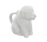 BESTYASH Mini Taza de Leche de Cerámica Blanca Diseño de Perro Jarra Dispensadora de 40 Ml Asa Cómoda Resistente al Calor y Apta para Leche Yogur y Salsas en Uso Doméstico