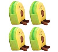 BESTYASH Monedero Forma De Aguacate De Peluche, Pequeño y Ligero, para Niñas, Uso Diario y Viaje, Set De 4 Unidades