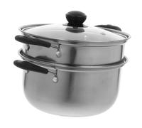 BESTYASH Olla Vaporera Inoxidable Multifuncional para Cocina y Cacerola de Sopa Resistente y Duradera Doble Asa con Vaporera