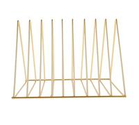 BESTYASH Organizador de Revistas Triangular de Hierro para Escritorio de Oficina, Estantería Metálica Dorada para Almacenamiento y Organización de Documentos, Soporte Antideslizante