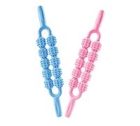 BESTYASH Palos de Masaje Manuales 2 Piezas Rosa y Azul Rodillo de Masaje Muscular Diseño Ergonómico para Relajación Muscular Uso Deportivo y Recuperación Portátil para Yoga y Fisioterapia