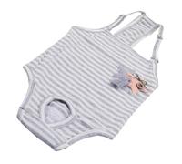 BESTYASH Pañal para Perros Cachorros con Tirantes, Bragas Sanitarias de Tela Transpirable y Absorbente, Talla M Color Gris, Protección para Mascotas en Celo y Control de Incontinencia