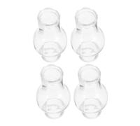 BESTYASH Pantalla de Lámpara de Aceite Vintage Transparente de Vidrio, 4 Unidades, Resistente al Viento y Alta Temperatura, para Lámparas de Queroseno Pequeñas y Decoración del Hogar