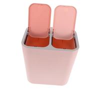 BESTYASH Papelera de Basura de Doble Compartimento con Tapa para Separación de Residuos Húmedos y Secos para Cocina Baño y Dormitorio Diseño Estiloso Color Rosa