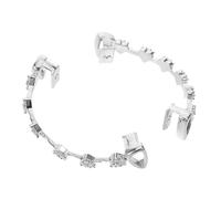 BESTYASH Parrilla de Gemas de Imitación Plateada 2 Piezas Boquilla para Dientes Superior E Inferior Accesorio de Vampiro para Disfraces Fiesta de Halloween y Cosplay