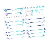 BESTYASH Pegatinas Adhesivas Papel Resistente para Maquillaje de Ojos Diseño de Mariposas y Estrellas 6 Hojas para Realzar la Apariencia en Carnavales y Halloween