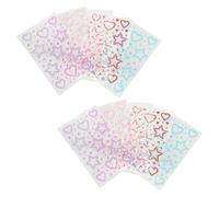 BESTYASH Pegatinas de Gemas Autoadhesivas 3D Perlas y Gemas de Imitación en Forma de Estrella y Corazón Colores Plata Ab Rosa Morado Rojo y Azul 10 Piezas para Maquillaje Cuerpo y