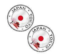 BESTYASH Pegatinas para Coche 2 Unidades 12x12 Cm Calcomanías Redondas Creativas Tokyo Japón Adhesivas PVC Impermeables para Motos Decoración Exterior Vehículo