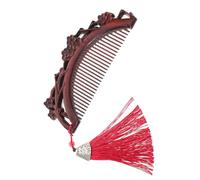 BESTYASH Peine de Flor de Ciruelo y Sándalo Peine Tallado de Madera de Sándalo Antiestático de Bolsillo para Llavero Mochila Bolso Estilo Chino para Mujer