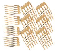 BESTYASH Peines Laterales Franceses para Mujer en Hierro Dorado, Peine Lateral Francés Versátil Sujeción Segura Adecuado para Headpiece Making y Crafting, Pack de 10 Piezas