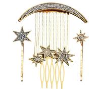BESTYASH Peinetas Laterales Cabello Pasadores De Estrella y Luna, Set De 4 Piezas Vintage, Para Boda y Uso Diario, Accesorios Decorativos Para Mujeres