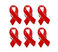 BESTYASH Pins de Lazo Rojo Pequeños, 6 Unidades Artesanales, Broches Decorativos para Campañas de Concienciación y Prevención del Vih en Mujeres