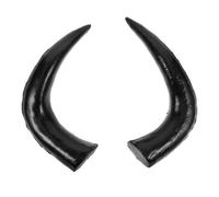 BESTYASH Pinzas Cabello Cuernos de Buey Sintético Negro Tamaño Medio Accesorio DIY para Disfraz Decoración para Halloween y Fiestas Complemento de Cosplay Original