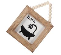 BESTYASH Placa Colgante de Madera para Baño Decoración de Pared Indoor Estilo Rústico para Señalización de Puertas para Salones y Baños