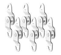 BESTYASH Polea de Hierro Portátil con Rodamiento de Alta Resistencia, 6 Piezas, Polea Abierta para Cable, Carro de Cable para Ventilación de Invernadero y Aplicaciones Agrícolas