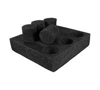 BESTYASH Portavasos Negro de 9 Orificios de Algodón Perlado, Bandeja Ligera para Transportar Tazas de Café y Té Leche, Soporte Portátil para Bebidas en Picnics, Restaurantes y Reutilizable