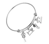 BESTYASH Pulsera Brazalete De Acero Inoxidable Diseño De Tijeras y Cinta Métrica Para Chicas Adolescentes y Diseñadoras De Moda Uso Diario y Ocasiones Obsequios, Tamaño Ajustable, Joyería De Pulsera