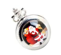 BESTYASH Reloj De Bolsillo Bloqueo De Temporizador De Teléfono Portátil Ranurado Doble Tapa Campanas De Viento Linterna Dispensar Colgante Decoración Retro Mini Aleación De Zinc Silver