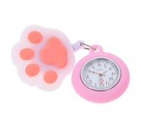 BESTYASH Reloj de Bolsillo con Diseño Creativo en Forma de Pata de Gato, Silicona Rosa, Práctico y Preciso para Uso Profesional y Académico
