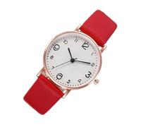 BESTYASH Reloj de Cuarzo para Mujer Correa de Cuero Rojo, Estilo Casual y Elegante, Adecuado para Trabajo y Compras Diarias, Diseño Moderno y Femenino