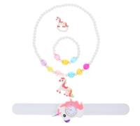 BESTYASH Reloj Digital Slap de Silicona para Niños Collar y Pulsera de Unicornio, Liviano, Seguro y Colorido, Adecuado para Uso Diario y Obsequio Infantil