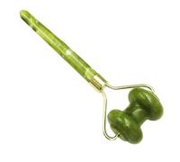BESTYASH Rodillo de Jade Auténtico para Masaje Facial Portátil y Ligero Herramienta de Cuidado Piel para Reducir Papada y Mejorar Doble Cabezal Suave para Uso Rostro y Cuello