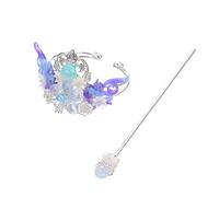 BESTYASH Set de Accesorios Cabello Estilo Chino Hanfu, Horquilla de Aleación Azul Detalles Delicados, Adecuado para Photo Prop y Amigas Que Gustan de Lo Tradicional