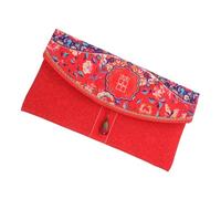 BESTYASH Sobres Rojos Estilo Chino para Boda 1 Pieza, Bolsa Tradicional para Dinero, Tamaño L, Material Tela Resistente, Diseño Doble Felicidad para Obsequio y Ceremonia de Matrimonio