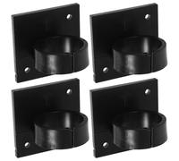 BESTYASH Soporte para Micrófono de Mano Negro Pequeño sin Adhesivo, Clip Cuadrado de Plástico Resistente, 4 Piezas para Accesorios de Micrófonos en Uso Doméstico
