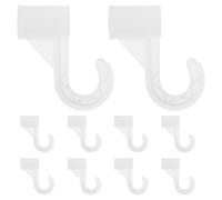 BESTYASH Soportes de Barra de Armario, Ganchos de caña, 10 Unidades, 19 mm de diámetro, Soporte Final para Armario de Estudiantes, Color Blanco, para Dormitorio y Cuarto de baño