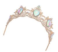 BESTYASH Tiara Barroca de Gemas de Imitación en Forma de Gota de Agua, Diadema Vintage para Novia, Tocado Ligero de Aleación, Accesorio para Cabello de Boda y Graduación, 1 Unidad Colorido