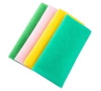 BESTYASH Toallas De Baño Exfoliantes De Nylon 4 Piezas, Tamaño Alargado, Para Depuración Corporal y Limpieza Profunda, Uso Doméstico Viaje, Colores Mixtos, Anilla Para Colgar