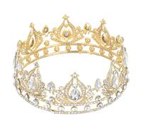 BESTYASH Tocado de Gemas de Imitación y Diadema de Reina para Boda Accesorio Cabello de Novia para Ceremonia de Matrimonio