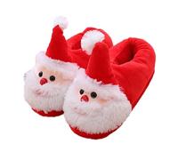 BESTYASH Zapatillas Para Casa De Santa Claus Para Mujer De Felpa Cálidas y Cómodas Para Invierno y Navidad Talla Diseño Festivo De Invierno