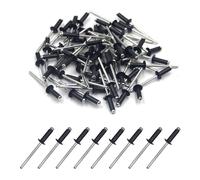 BESTYCHAO 100 remaches ciegos de aluminio, 4 x 12.7 mm, con extremo abierto, paquete de 100 (Negro)