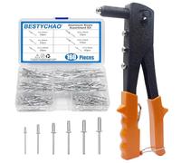BESTYCHAO Kit de remachadora manual con 160 remaches de 2,4 mm, 3,2 mm, 4 mm, 4,8 mm, herramienta de remachado para automoción y medicina