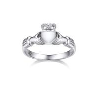 Bestyle Anillo de Claddagh Anillos Plata Celtas Mujer Anillo Trebol Irlanda Joyeria Mujer Celta Tamaño 17