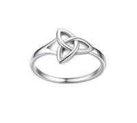 Bestyle Anillo Trinidad Celta Anillos Plata de Ley 925 Mujer Nudos Celtas Joyeria Mujer Celta Talla 6.75