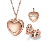 Bestyle Collar Personalizado Foto Collar Guardapelo Corazón Relicario Memoria Collar Mujer Plata de Ley 40/45/55cm+5cm