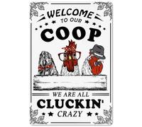 Bestylez Bienvenido a nuestro gallinero Letrero divertido para gallinero Letrero para gallinero Decoraci n para gallineros 12 8 215