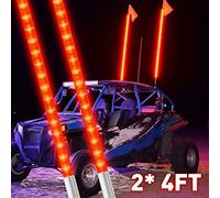BESTZHEYU 4 pies ATV UTV LED látigo luz de látigo de luz LED látigo látigo para RZR Polaris Off-Road Sand Dune Buggy 4x4