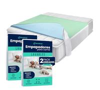 BESTZINGS Empapadores Cama Adultos Empapadores Bebe Protector Colchon Impermeable Lavable Pipi Stop Cambiador Desechable Empapador con Alas Protector Cama Empapador 135x90 Pack 2
