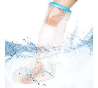 BESUMYN Funda impermeable para escayola de pierna corta para la ducha: Protector de escayola para el baño, funda de escayola transparente para escayola y vendaje, protección reutilizable