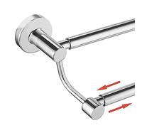 BESy Adjustable 16-26 Inches Double Bath Towel Bar for Bathroom SUS304 Stainless Steel Towel Holder, Hotel Style Wall Mount with Screws Hand Towel Bar Towel Rack Rod Hanger, Polished Chrome Finish