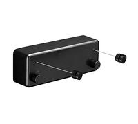 BESy Funda retráctil de ABS con tendedero+secador de aluminio con cuerda ajustable de acero inoxidable doble cuerda estilo hotel resistente, método montado en la pared, 13.8 pies, negro