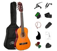 BESYOU Guitarra acústica de 76.2 cm para estudiantes, principiantes, niños, incluye kit básico de iniciación, correa, cuerdas adicionales, afinador con una bolsa de concierto